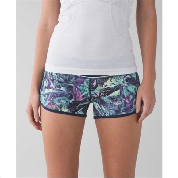 Lululemon run speed shorts iridescent multó‎ deep navy size 4 - Picture 1 of 6